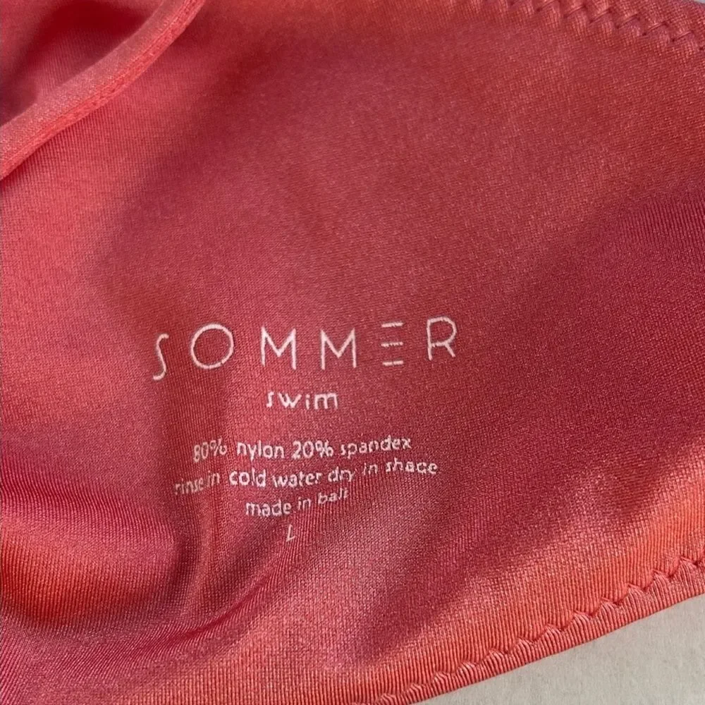 NWOT Sommer Swim Lucia Bikini Top & Iggy Bottom Set in Coral Size M/L - Picture 8 of 11